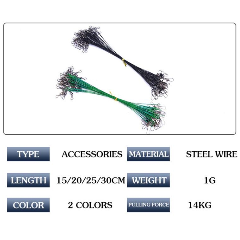 10pcs/lot Anti Bite Steel Fish - Leader Line ulasan dan harga