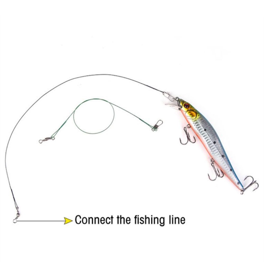 10pcs/lot Anti Bite Steel Fish - Leader Line ulasan dan harga