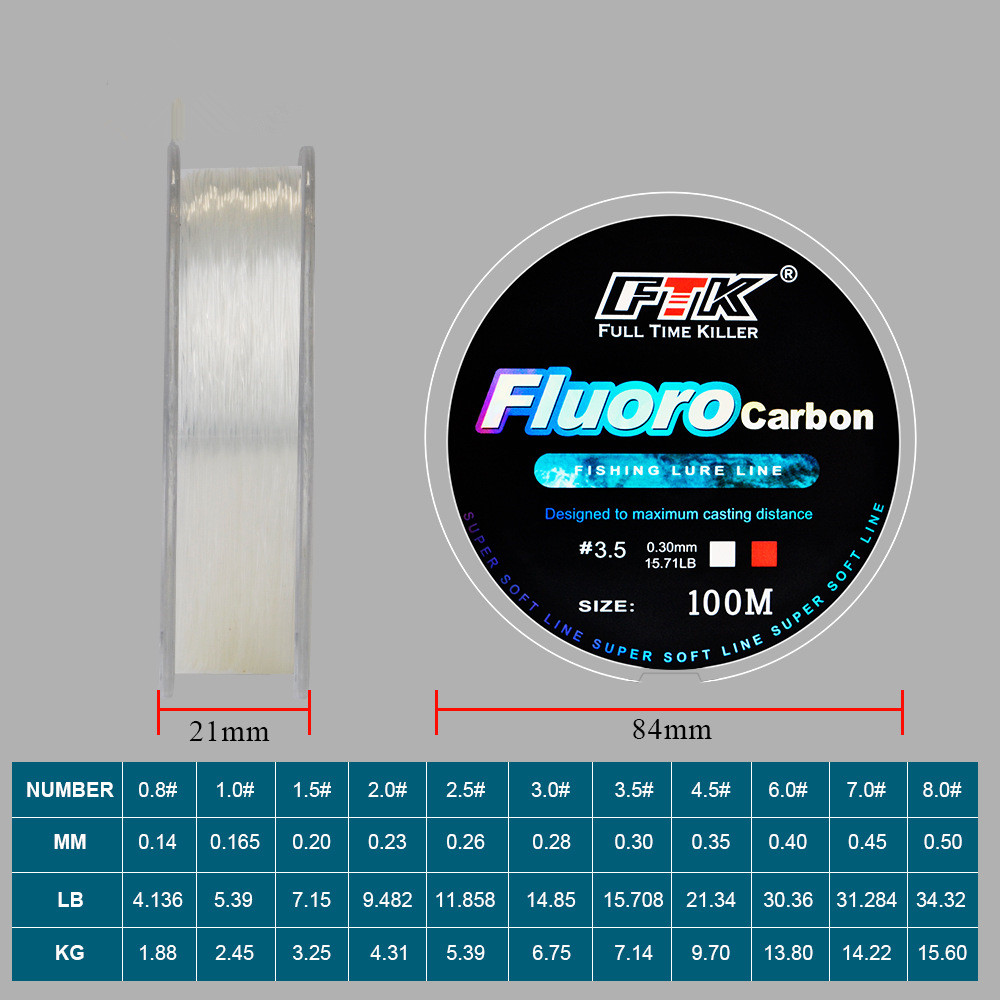 100m Fluorocarbon Bait Fishing - Fluorocarbon Line ulasan dan harga