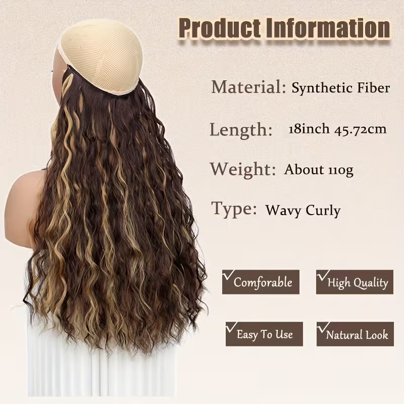 18Inch Synthetic Long Wavy Cul - Tippet Line ulasan dan harga