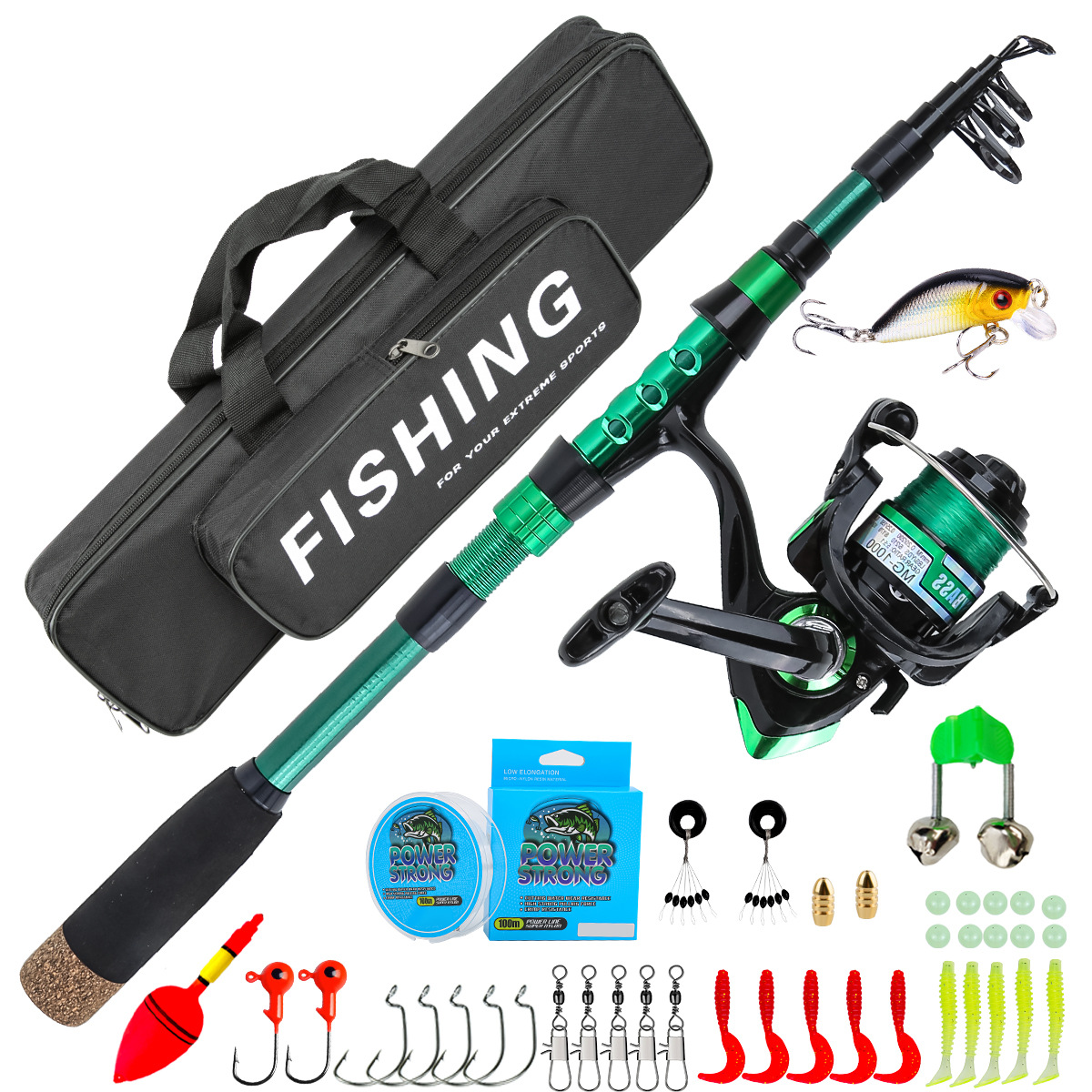1.8 Meters Green Carbon Fiber  - Fishing Line Spooler ulasan dan harga